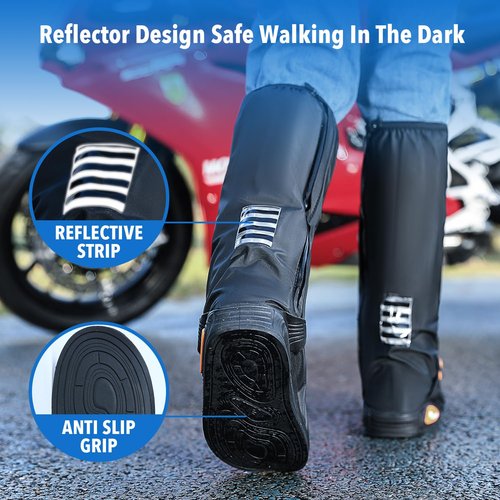 MEQI Waterproof Shoe Covers Rain Shoe Cover with Reflector for Men Women