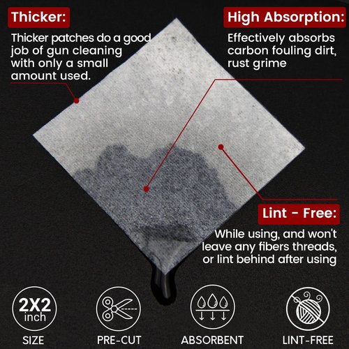 Gun Cleaning Supplies in Storage Box - 600PCS Patches and 200PCS 6" Double-Ended Swabs, 2" x 2" Lint Free Gun Cleaning Patches Fit Most Caliber Firearms