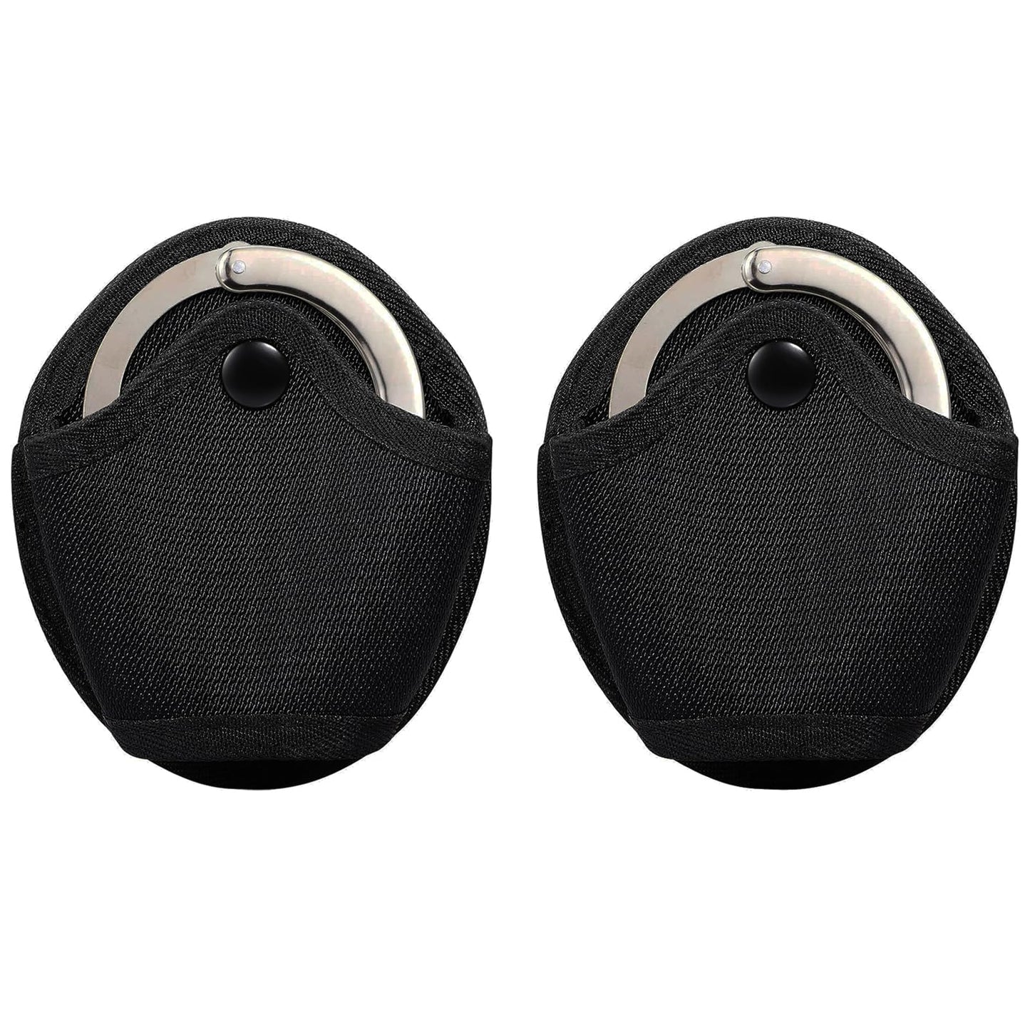 2 Pcs Handcuff Holster, Law Enforcement Cuff Holder Hand Cuff Pouch, Handcuff Case Fit Asp Handcuff, Hinged Handcuff, Chain Handcuff, Compatible MOLLE/Various Work Belts (Open Top)
