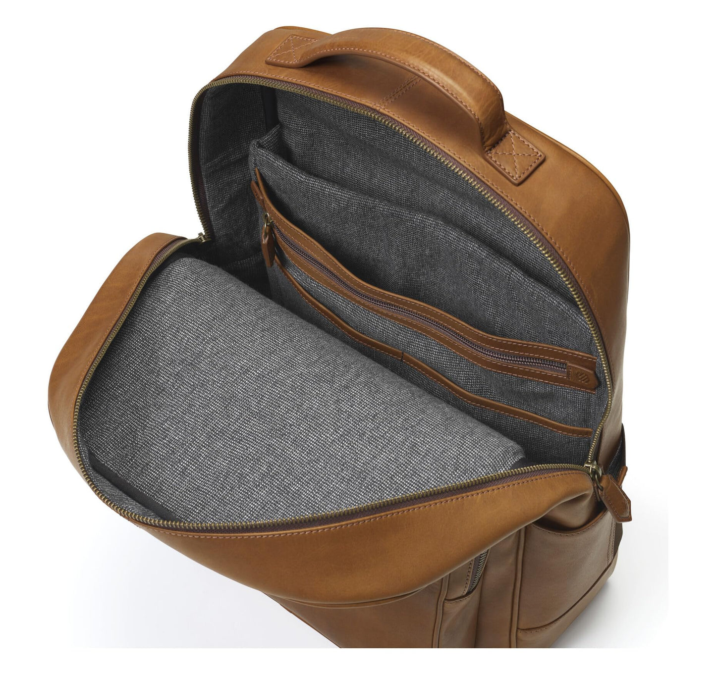 Johnston & Murphy Men's Rhodes Backpack Tan Full Grain