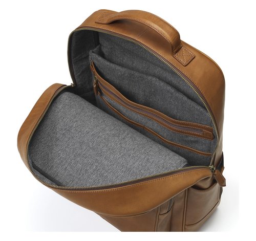 Johnston & Murphy Men's Rhodes Backpack Tan Full Grain
