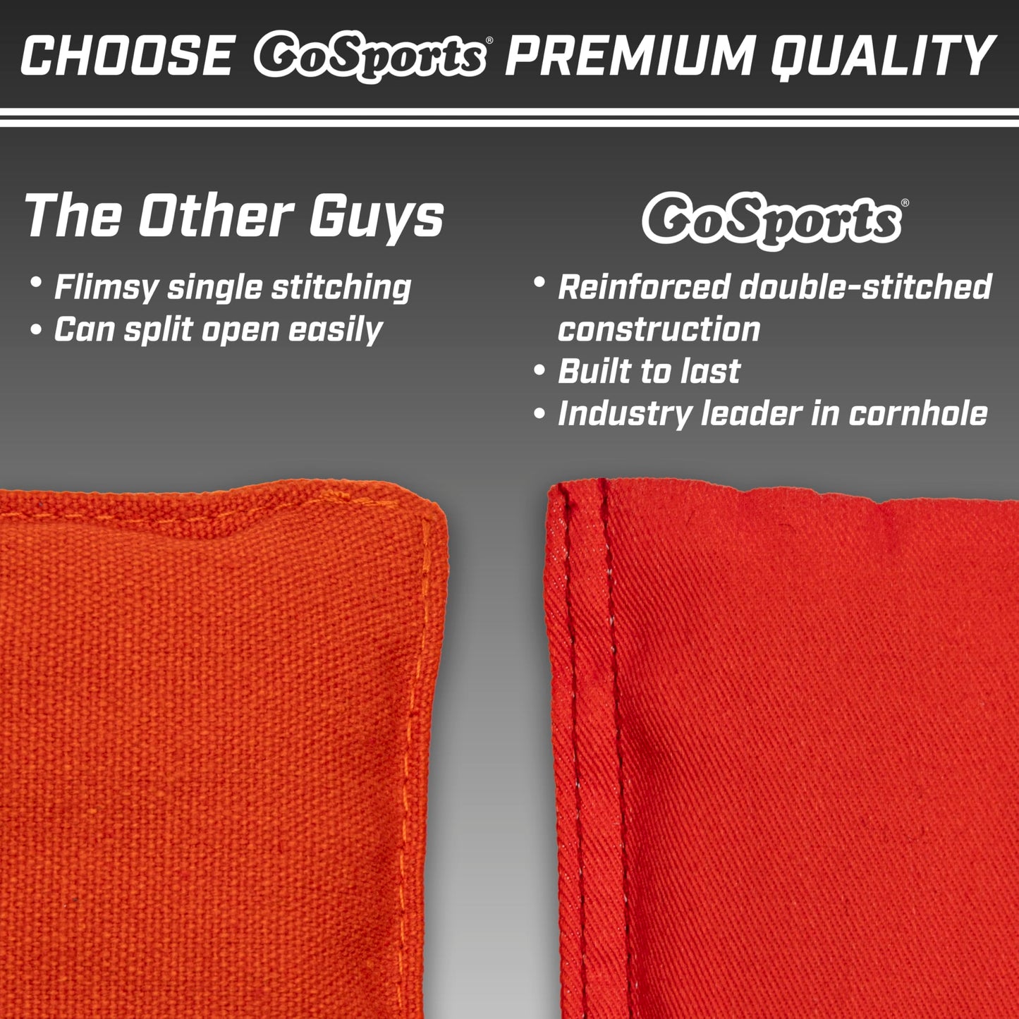GoSports Cornhole Bean Bags Set of 4 - Regulation All Weather - Classic Royal Blue