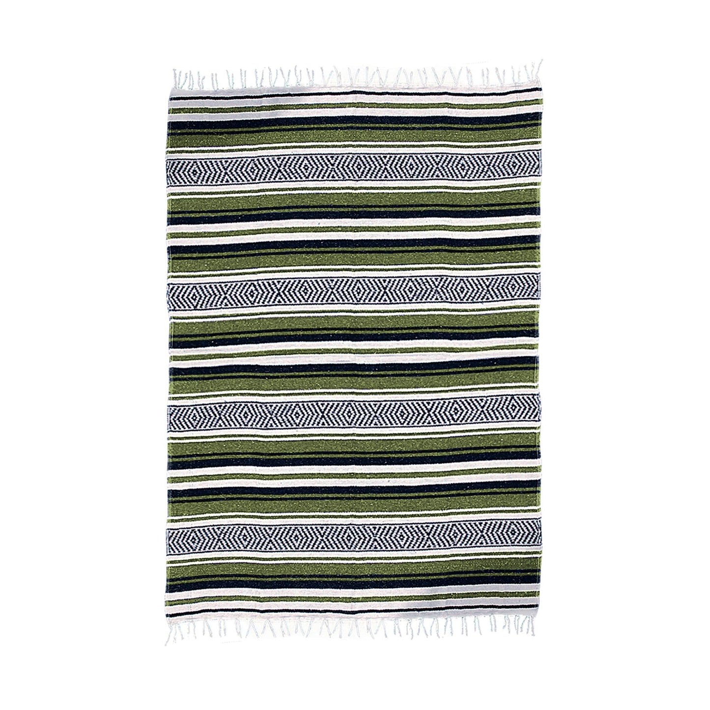 $averPak BodyForge Authentic Mexican Falsa Yoga Blanket (Green/Black/White)