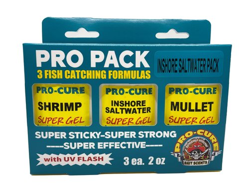 Pro Pack Inshore Saltwater for All You Saltwater Fisherman This Bait Scent Pack has it All. This Value Pack has The 3 Main Bait attractants Used by Saltwater Anglers Around The Globe.