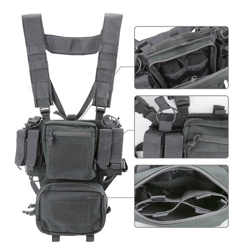 REEBOW GEAR Tactical Chest Rig with Mag Pouches - Grey