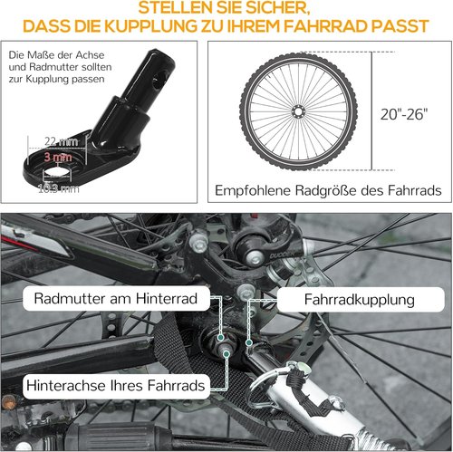 Aosom Bike Trailer, Foldable Bicycle Trailer with16 Inch Pneumatic Tire, Universal Coupler, Foldable Frame and Safe Reflectors Design, Large Load Capacity, Black