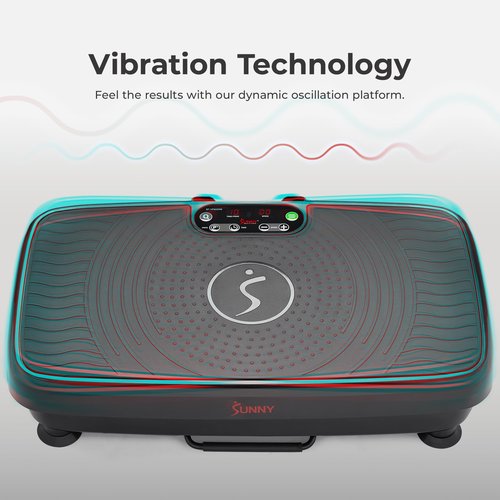 Sunny Health & Fitness FITBOARD Premium 2D Total Body Shaker Platform for Toning, Sculpting & Recovery, Vibration Plate Exercise Machine with Dual Resistance Bands & Wireless Remote – SF-VP822056