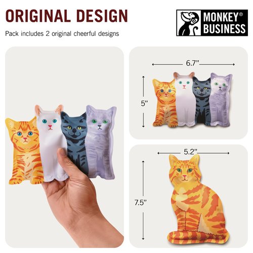 Monkey Business Icepadz Soft Ice Pack Set, 2 Reusable Ice Packs for Baby Bottles and Breast Milk, Slim Ice Pack for Cooler and Lunch Box, (Icepadz - Kitty)