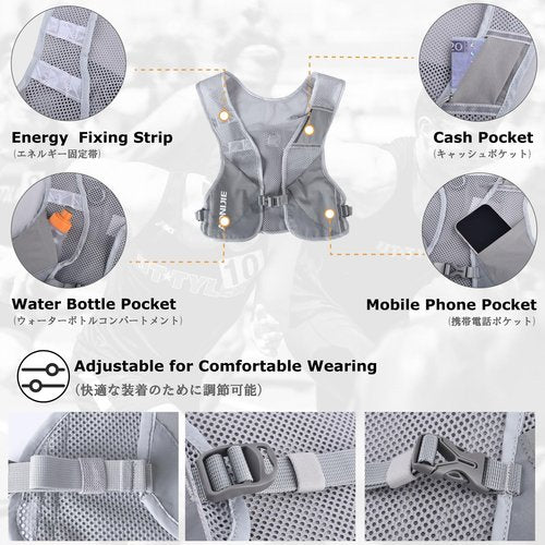 YAPJEB Ultralight Running Vest Women Men Reflective Breathable Hydration Backpack with Water Bottles for Hiking Camping Marathon Cycling Race (Rose Red - with 2 Water Bottles)