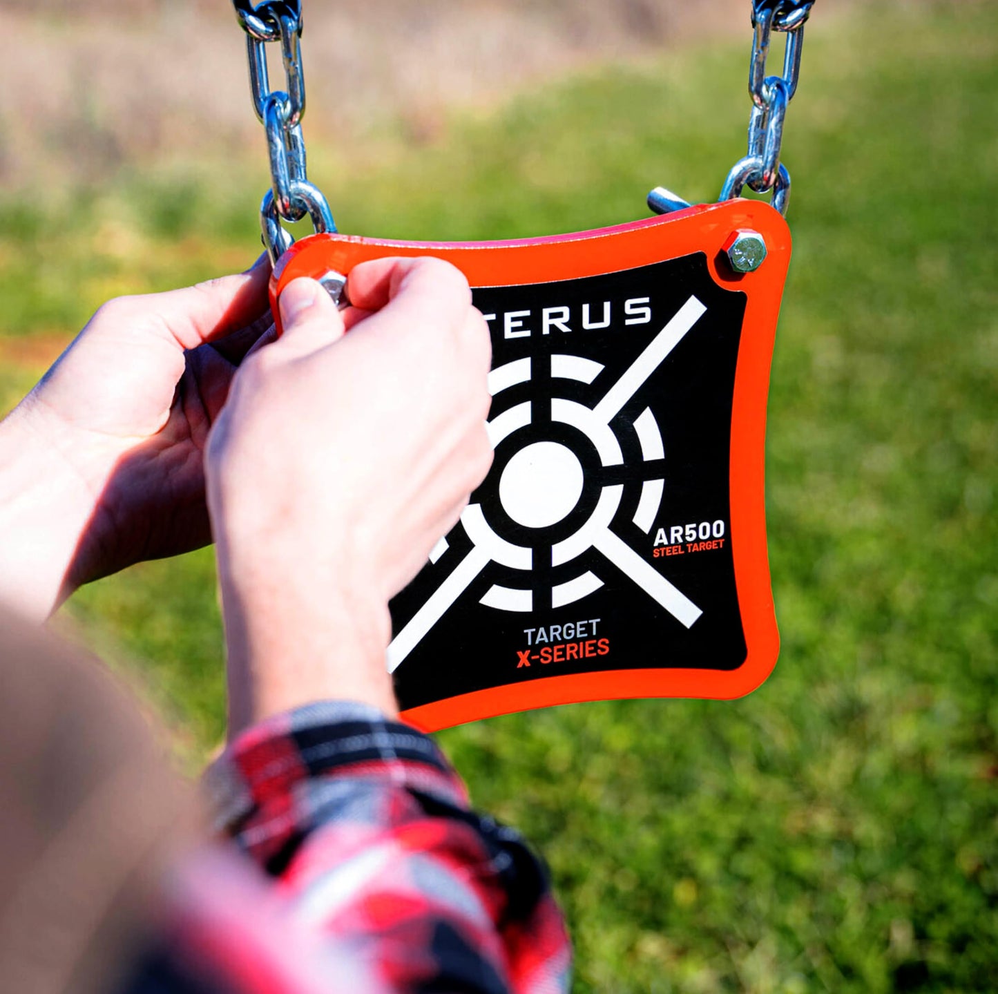 Ferus Outdoors AR500 Steel Shooting Target – 3/8" Thick Plate for Handgun & Rifle (9mm, .223, .308) – Portable Steel Target for Range Practice, Backyard Plinking & Precision Training (8")