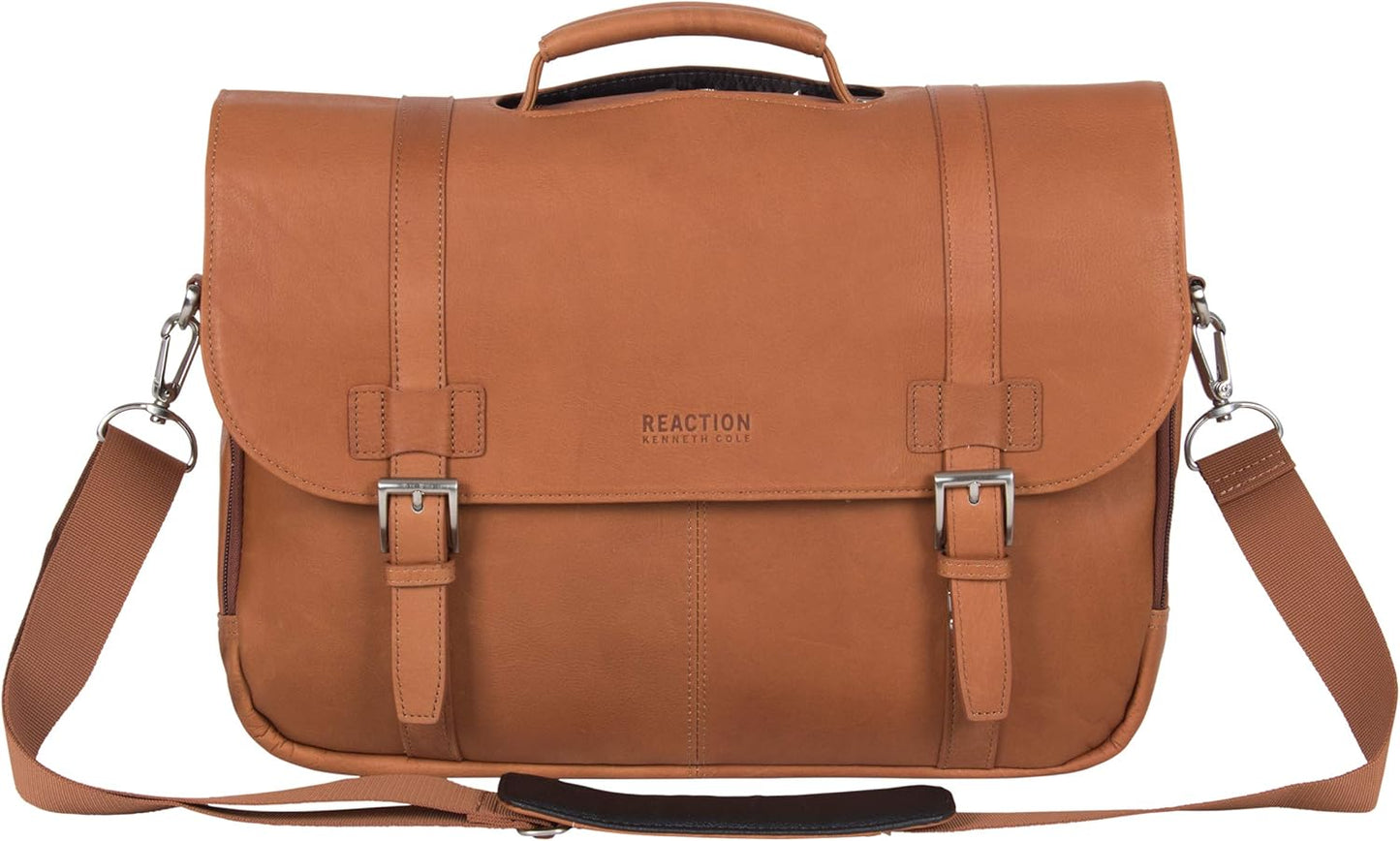 Kenneth Cole REACTION Show Business 16" Colombian Leather Business Laptop Portfolio Messenger Bag