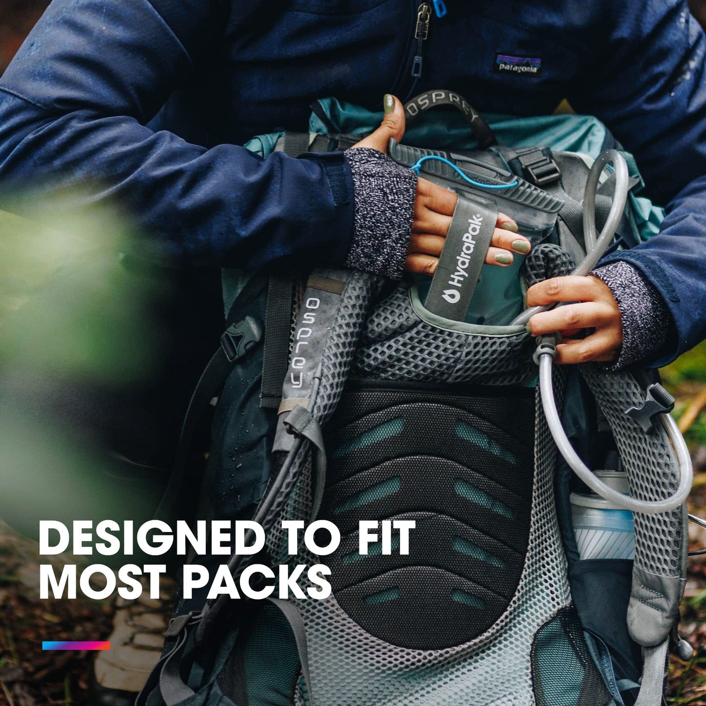 HydraPak Contour (3L Hydration Reservoir) - Low-Profile Water Bladder, Fits Most Hydration Packs – High-Flow Bite Valve, Leak Proof, Fully Reversible, and Dishwasher Safe