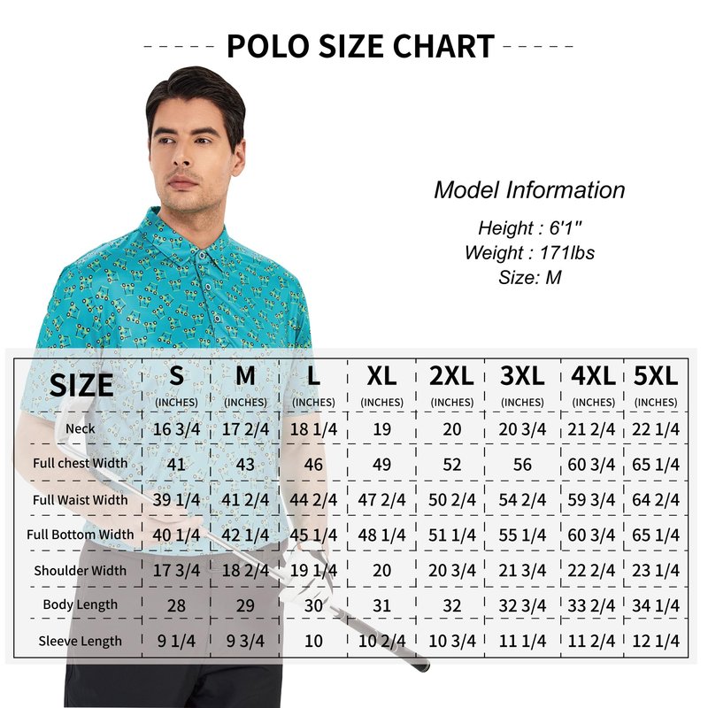 Damipow Premium Golf Shirts for Men Dry Fit Performance Polo Short Sleeve Collared Shirt,Blue,L