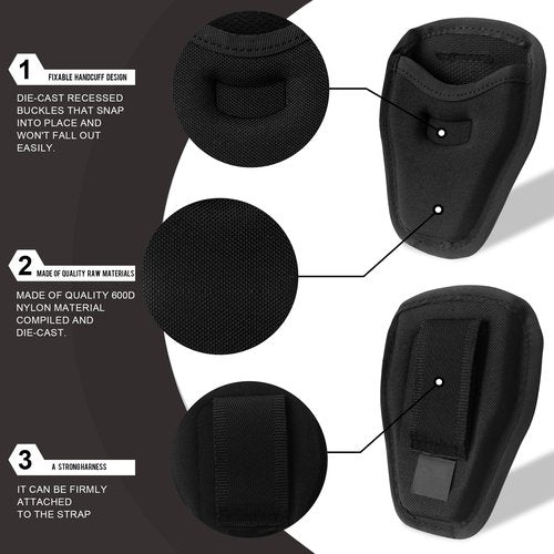 Open Top Handcuff Holder. Handcuff Case, Trusted Gear for Law Enforcement Professionals. Secure Attachment for Duty Belts. Fits Standard Chain Or Hinge Handcuffs. Quick Access to The Handcuffs.