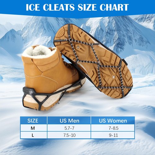 UNITACKLE Ice Cleats, Crampons Ice Snow Grips for Shoes and Boots, Ice Snow Traction Cleats for Walking on Snow and Ice