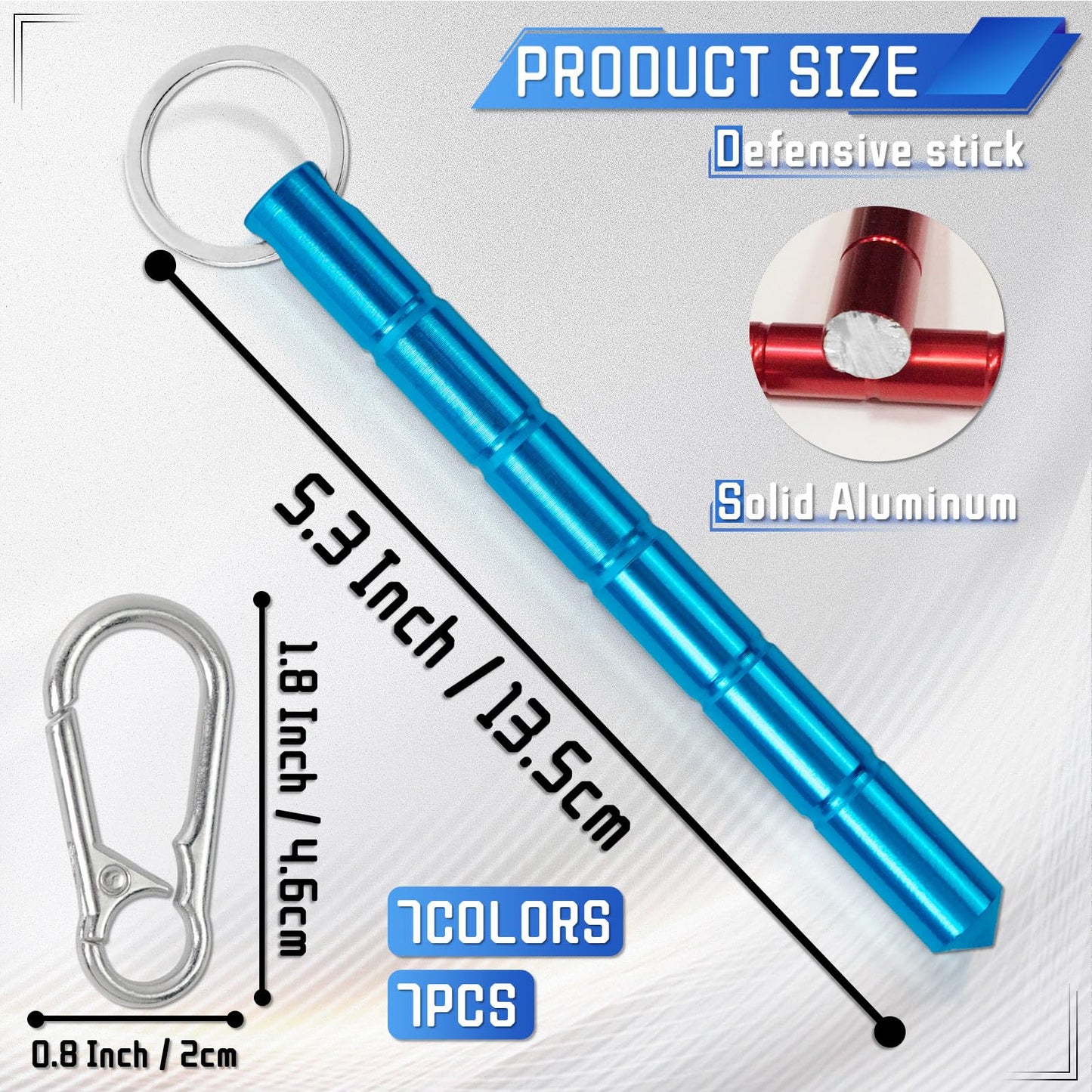 7Pcs Safety keychain Set Protection Keychain, Aluminum Keychain Keychain Set, Tactical Glass Breaker Tool, Self Defense Weapon for Women Ladies Girls (colorful)