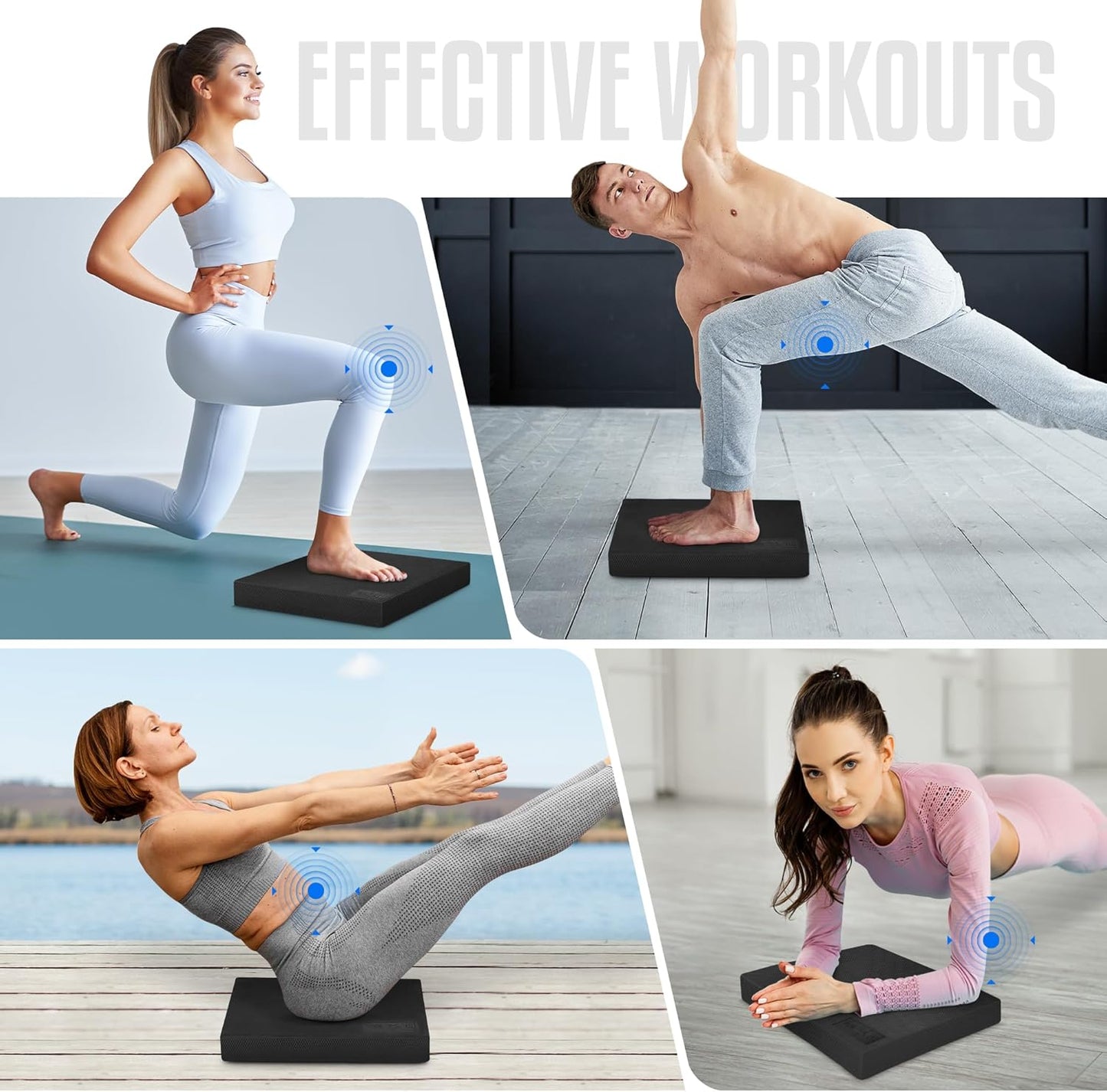 Yes4All Nonslip Foam Balance Pad - Upgraded Exercise Mat for Yoga & Stability Training