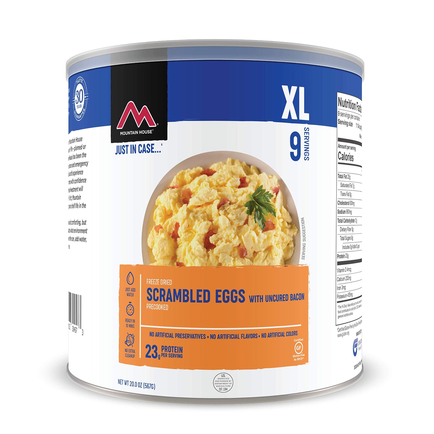 Mountain House Scrambled Eggs with Bacon | Freeze Dried Survival & Emergency Food | #10 Can | Gluten-Free and Mountain House Rice & Chicken | Freeze Dried Survival & Emergency Food | #10 Can | Gluten-Free