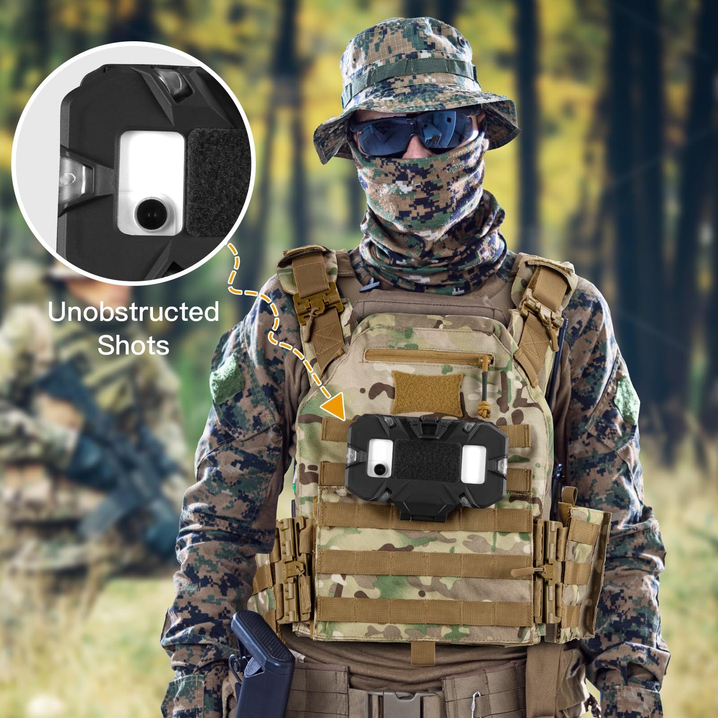 Jueachy Tactical Vest Phone Mount: Plate Carrier Phone Holder - Pouch Molle Cell Phone Holder for Screen Size 4.7"-6.7" Black