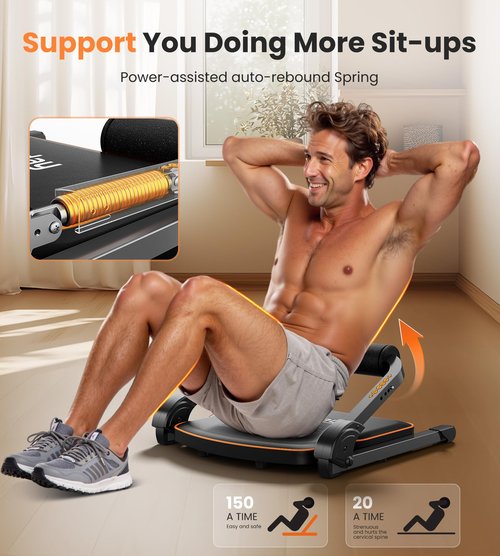 Niceday Ab Workout Equipment, Sit Up Exercise Equipment for Core Workout, Ab Trainer Machine for Home, Ab Crunch Machine for Home Exercise, Sit Up Machine with 330 LBS Weight Capacity