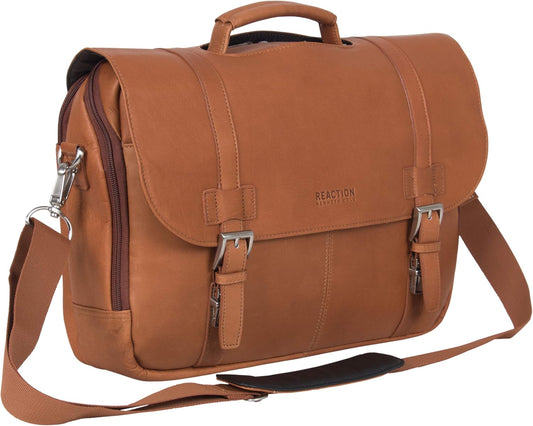 Kenneth Cole REACTION Show Business 16" Colombian Leather Business Laptop Portfolio Messenger Bag