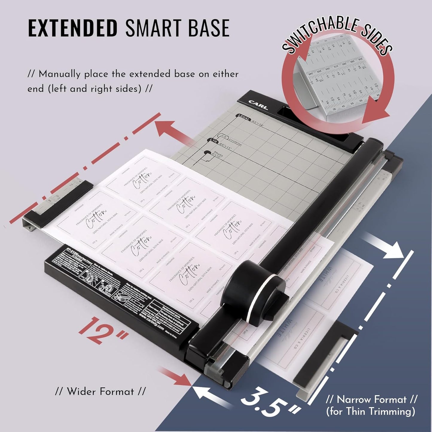 CARL, Professional Rotary Paper Trimmer 15-inch, 15 Sheet Cutting Capacity, Black and Silver