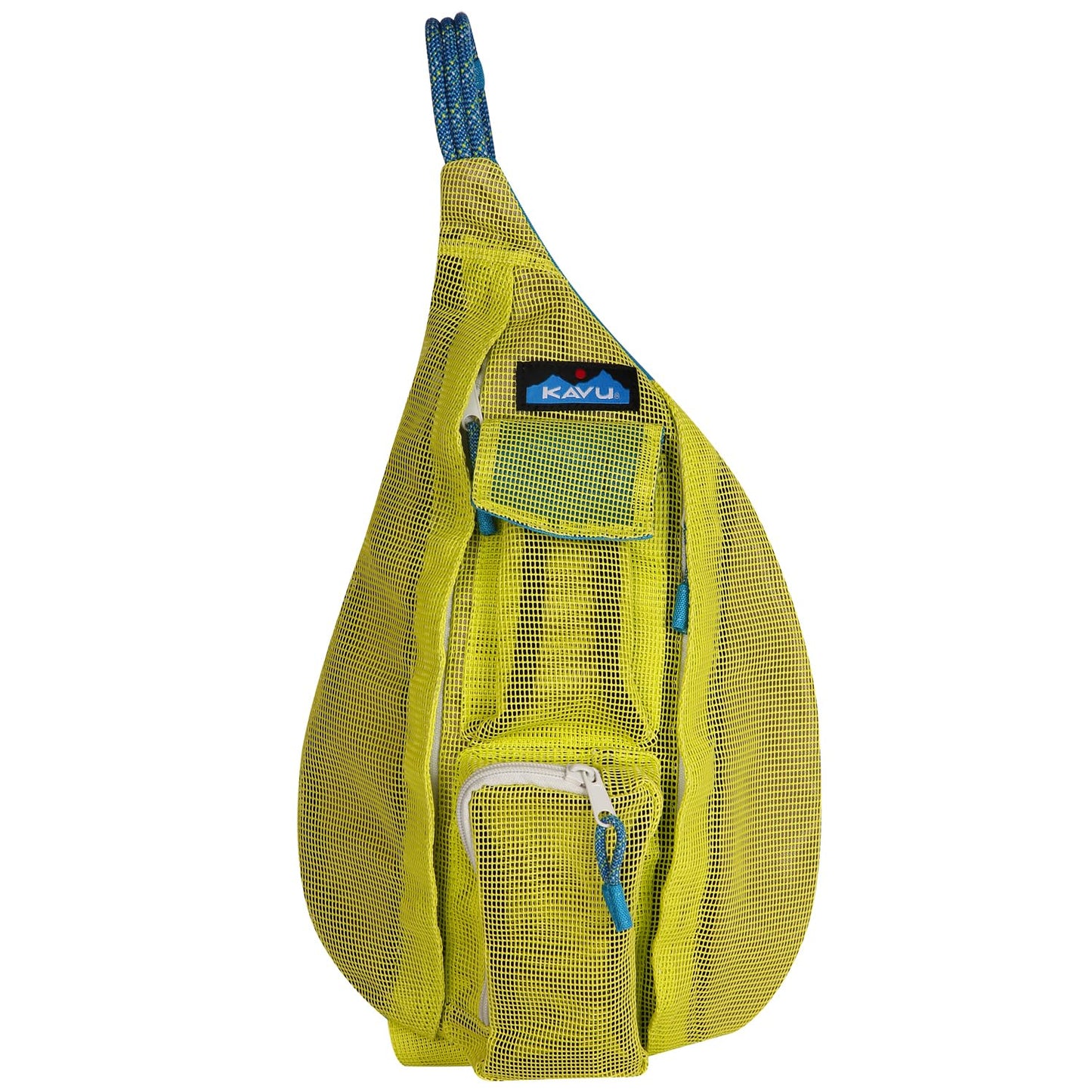 KAVU Mini Beach Rope Bag Mesh Crossbody Sling Backpack - Key Lime