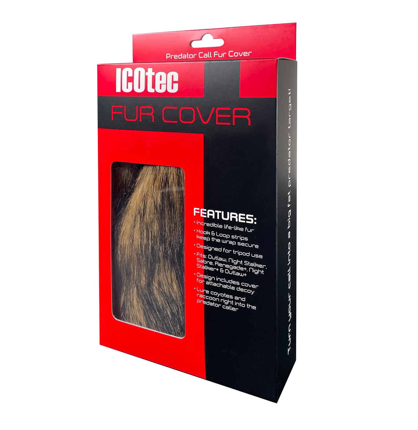 Icotec Large Fur Wrap for GCX and GCX+ Predator Calls - Fits: Outlaw+, Night Stalker+, Renegade+, Oultaw, Night Stalker, and Sabre