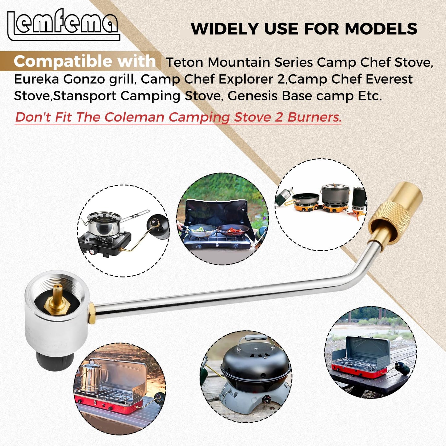 Lemfema 1LB Propane Gas Pressure Regulator - Stove Pressure Regulator Replacement for Stansport Camping Stove, Compatible with Camp Chef Everest Campstove 189-100