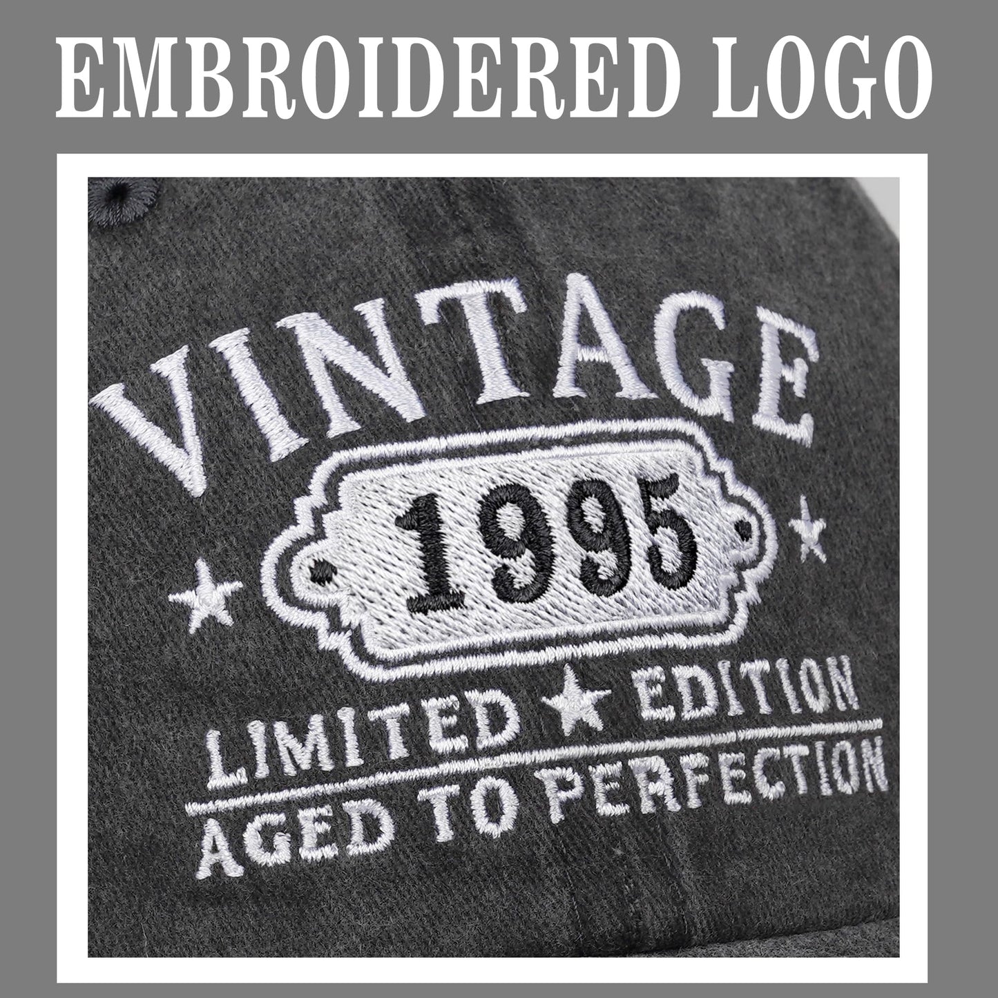 30th Birthday Gifts for Her Him Vintage Embroidered 1995 Hat Gift Ideas for Women Baseball Cap Black