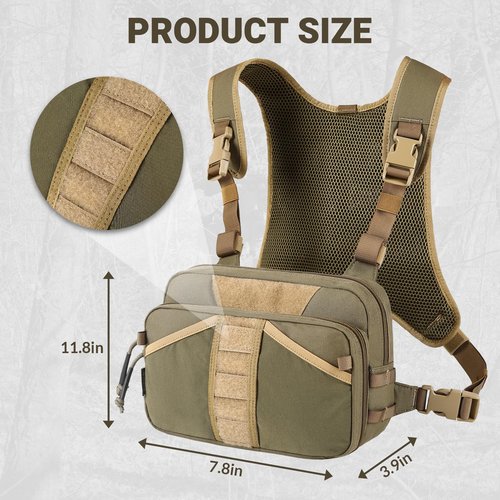 VOTAGOO GEAR Fishing Chest Pack, Fly Fishing Bag for Men and Women, Tackle and Fly Boxes Storage Pack, Hunting Binocular Pack