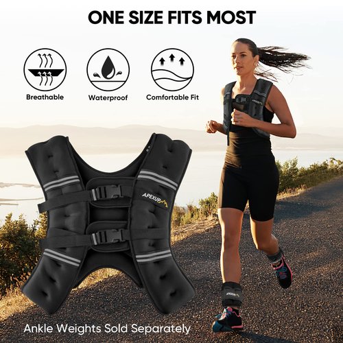 APEXUP Weighted Vest 15lbs + Gym Duffle Bag