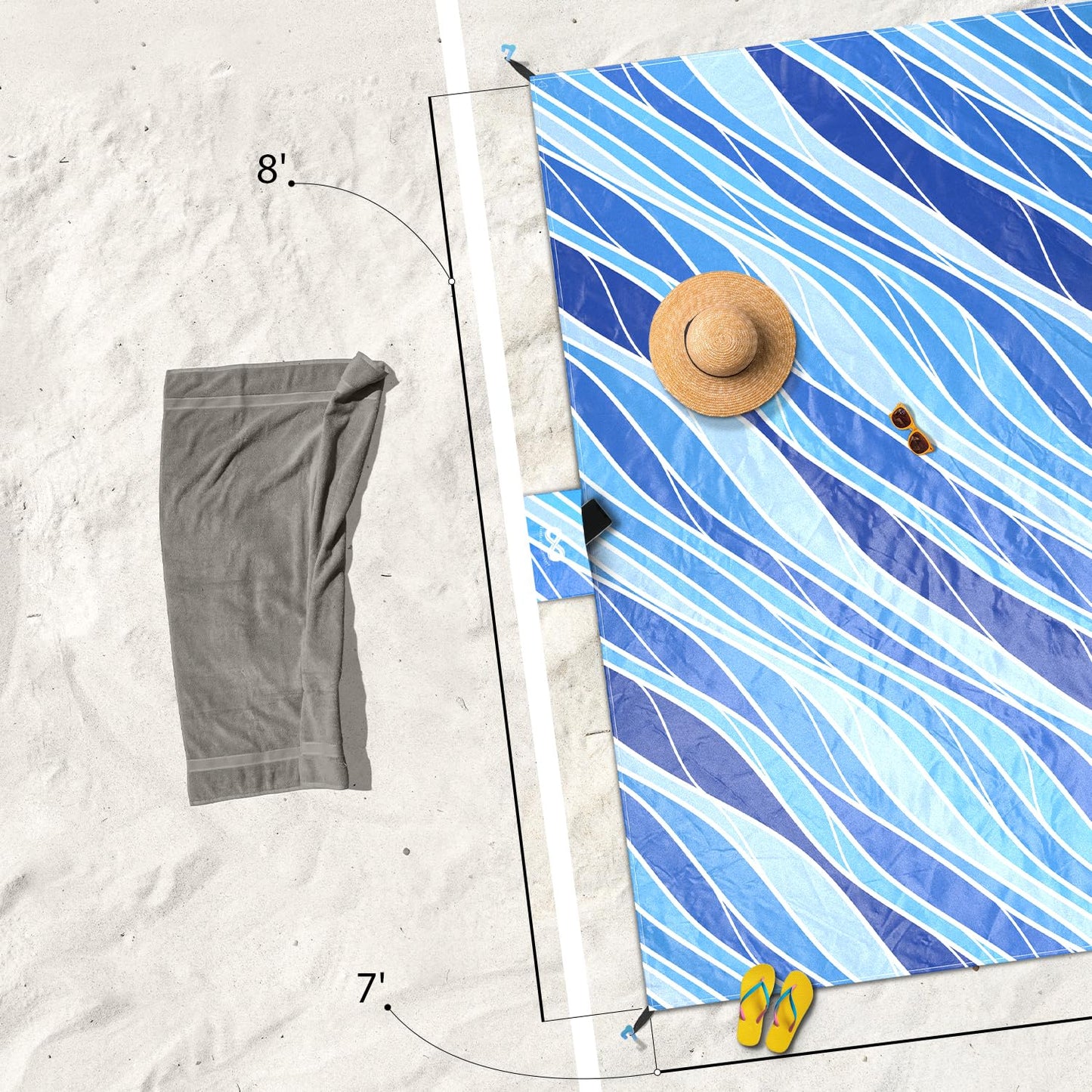 Everlasting Comfort Beach Blanket Bundle - Enjoy Sunny Days with Large, Sandproof Mats for Picnics and Beach Trips