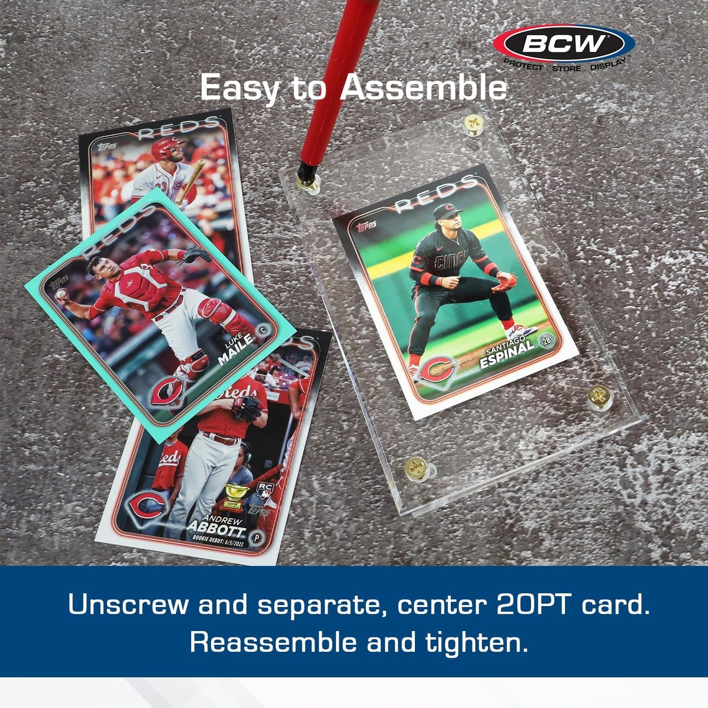 BCW 1/2 Inch Acrylic Card Holder - 1 Pack | Crystal Clear Protection Display Case for Trading Cards