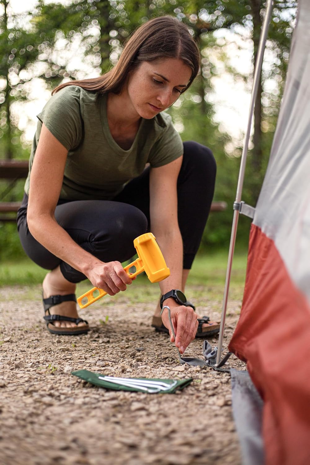Coghlan's Steel Tent Pegs 7" 4-Pack– Rust-Resistant, 5mm Diameter Stakes with 1-Inch Hook for Tents, Tarps & Mosquito Nets – Durable Ground Pegs for Small to Medium Tents