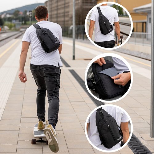 Carrywell |Not Made In China| Crossbody Sling Backpack, Small Sling Bag For Travel and Hiking, Anti-Theft Chest Bag