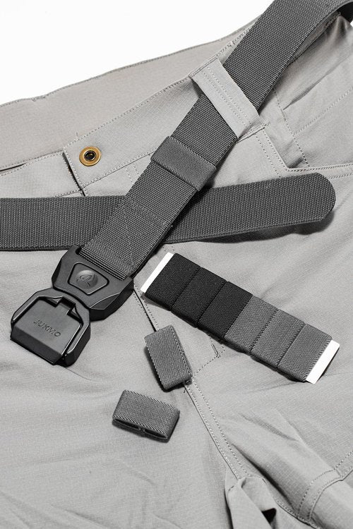 JUKMO Elastic Nylon Tactical Belt Loop Keeper for 1.5 Inch Wide Canvas Belt Backpack Straps Holder (Black 3 Packs + Grey 3 Packs)