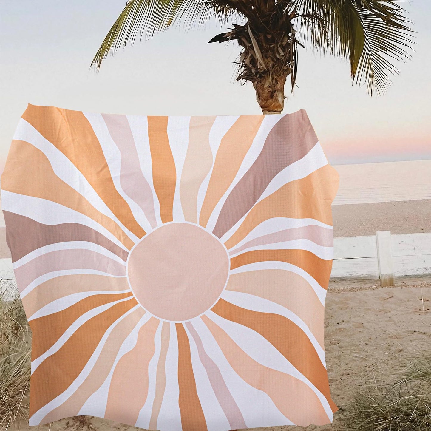 Waterproof Sandproof Beach Blanket, 9 Ft X 10 Ft Extra Large Beach Mat for 8 Adults, Lightweight Polyester Outdoor Picnic Blanket for Travel, Hiking, Camping, Beach Accessories for Vacation