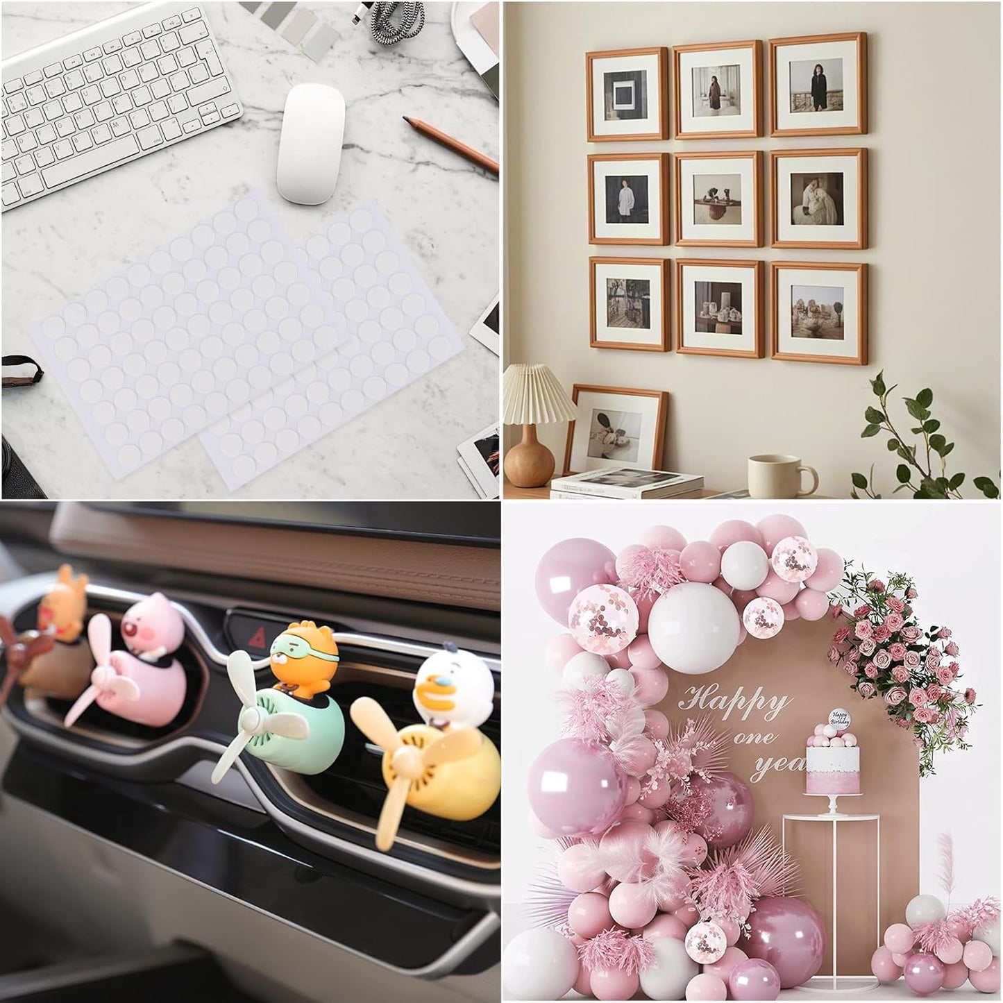 700 Pcs Circle Dot Stickers Lables 3/4" White Double Sided Sticky Transparent Sticky Tack Adhesive for Office Festival Decoration
