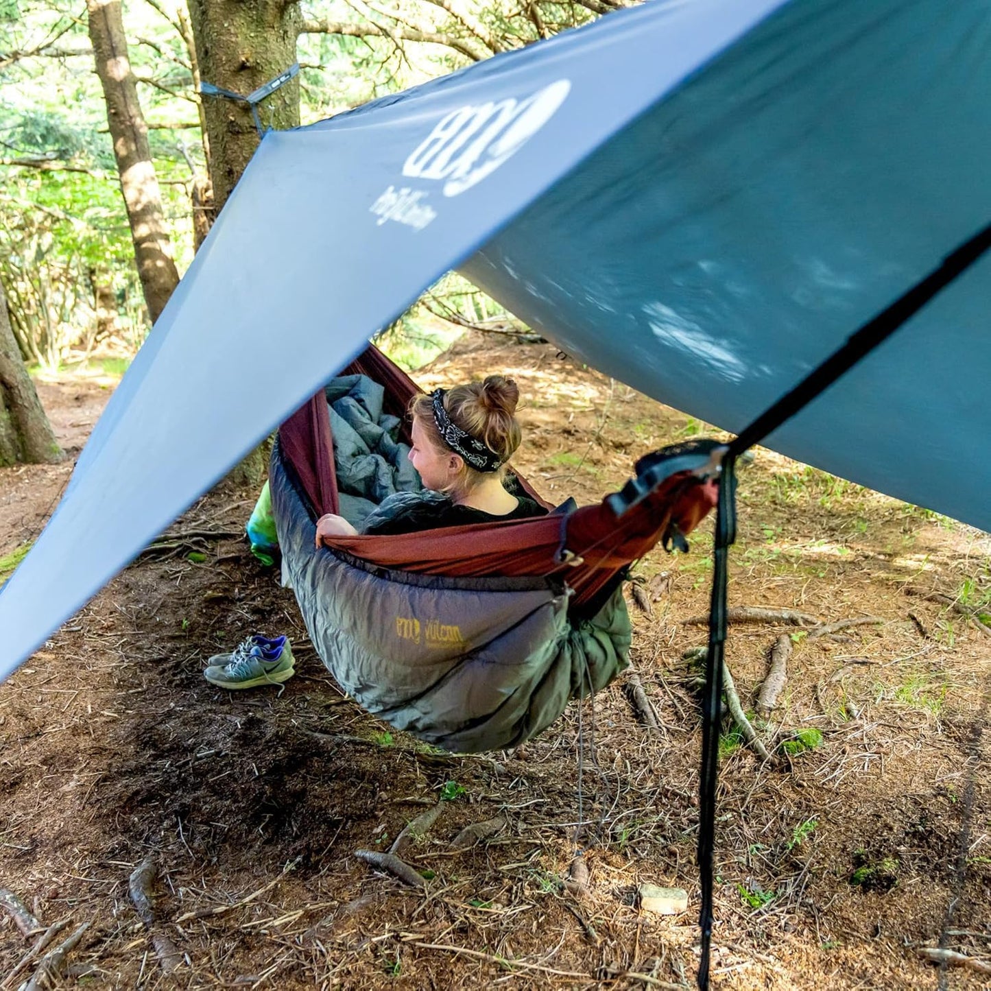 ENO, Eagles Nest Outfitters ProFly XL Rain Tarp, Ultralight Camping Tarp, Navy/Charcoal