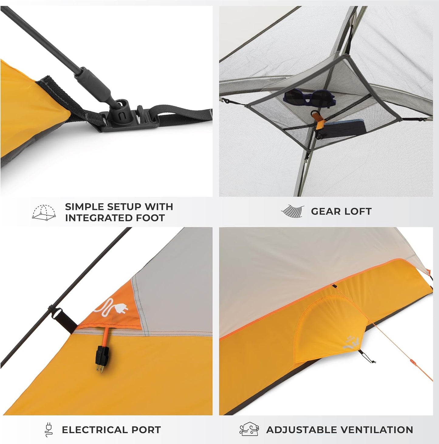 CORE Tent for Family Camping, Hiking and Backpacking | 3 Person / 4 Person / 6 Person / 9 Person Person Dome Camp Tents with Included Tent Gear Loft for Outdoor Accessories