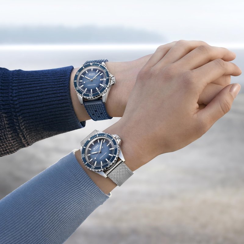 MIDO Ocean Star Tribute Gradient - Swiss Automatic Watch for Men - Blue Gradient Dial - 40.5mm Stainless Steel Case - Stainless Steel Bracelet - M0268071104101