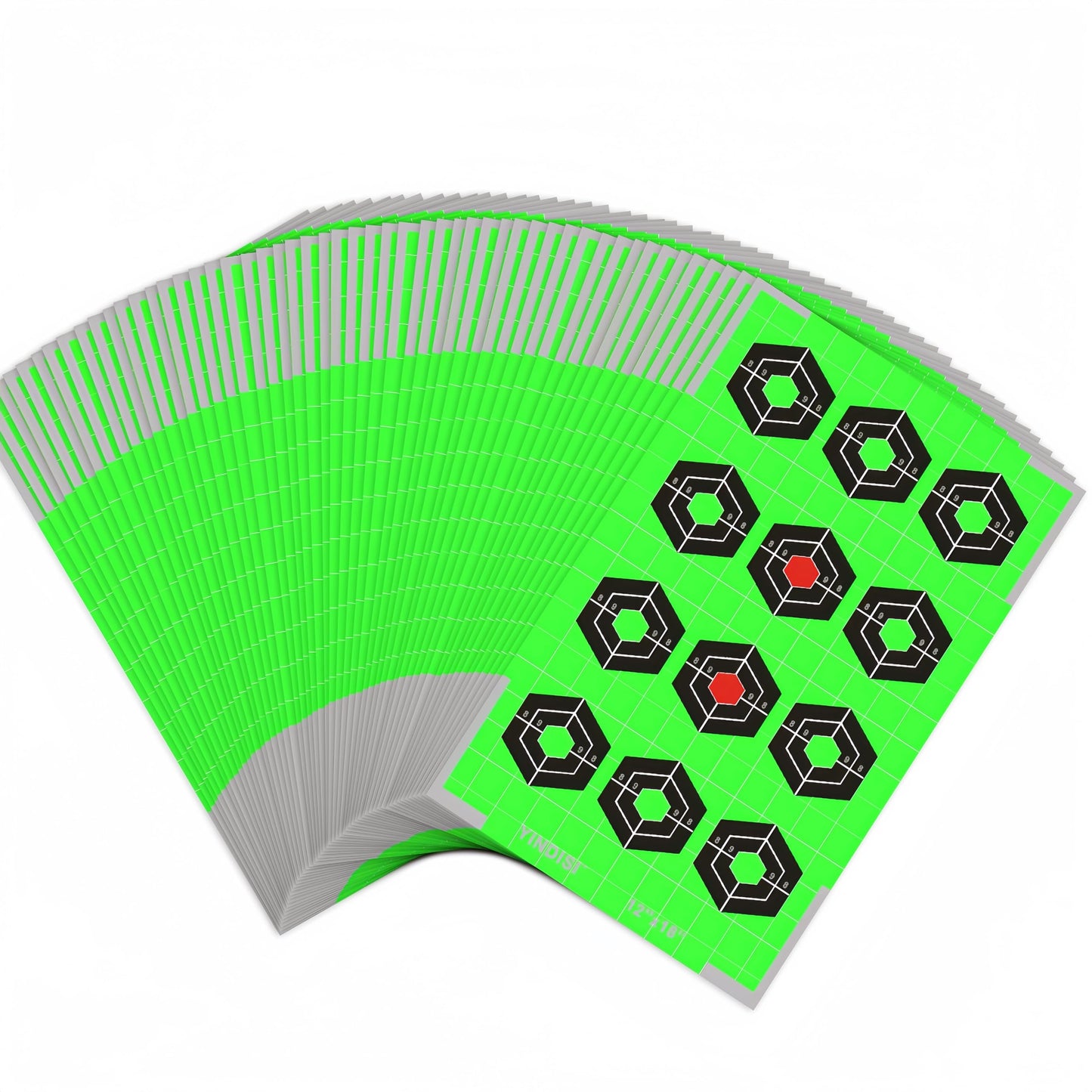 12x18 inch Fluorescent Green Diamond Grid Targets with White Grid Lines,High Contrast, NonReflective Surface, Includes Carrying Bag, 25 Sheets,Ideal for Handguns, Rifles, Airguns, BB Guns
