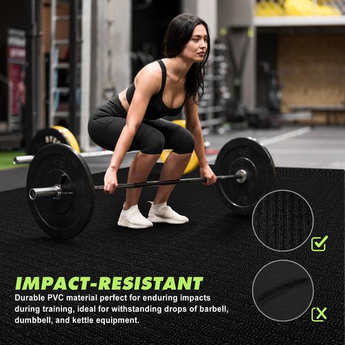 LifeTrim 9' x 6' x 1/4" Non Slip Extra Large Exercise Mat XL Wide Mats For Home Workout Cardio Fitness Home Gym Mat Durable Use With or Without Shoes Thick Exercise Floor Mats For Carpet Tile Concrete