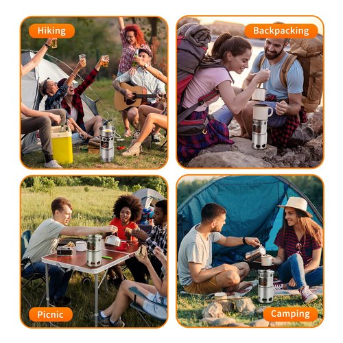 Camping Pot Set Stainless Steel Camping Cookware Kit Lightweight Hiking Cookset Portable Camping Stove Cooking Pot Set for Outdoor Backpacking