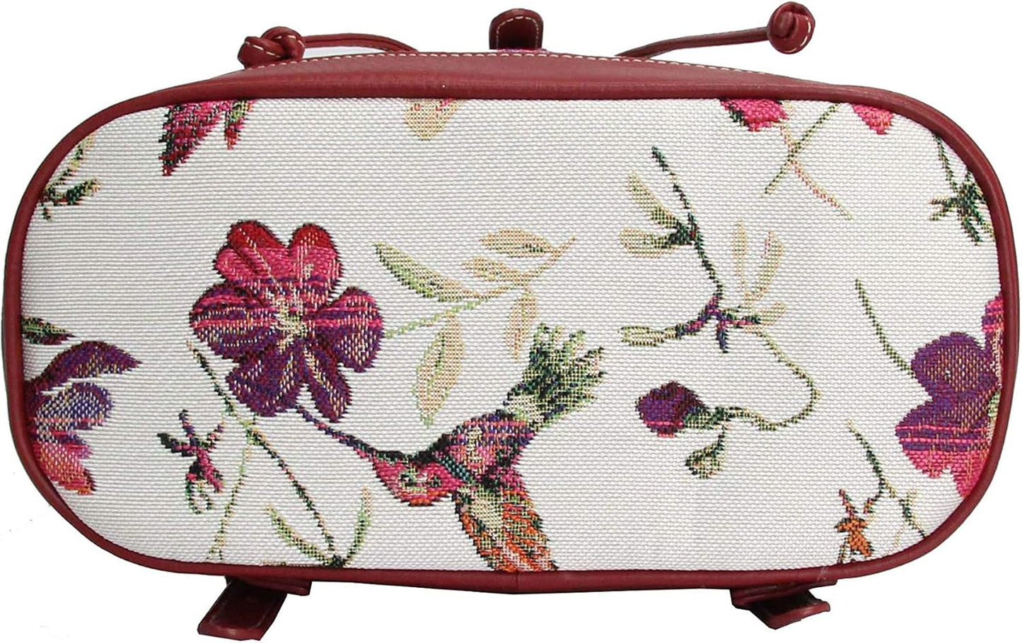 William Morris Strawberry Thief Tapestry Flap Buckle Pull String Backpack by Signare