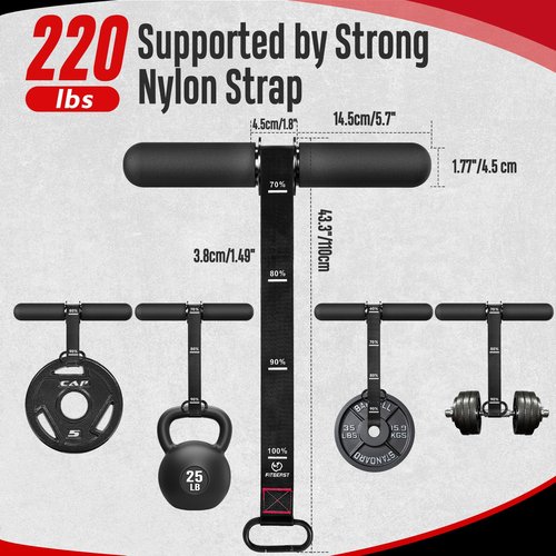 FitBeast Forearm Strengthener & Exerciser, Wrist Roller with Thicker Handle, Trainer with Adjustable Strap - Ideal for Grip Strength, Muscle Building, Rehabilitation (Black)