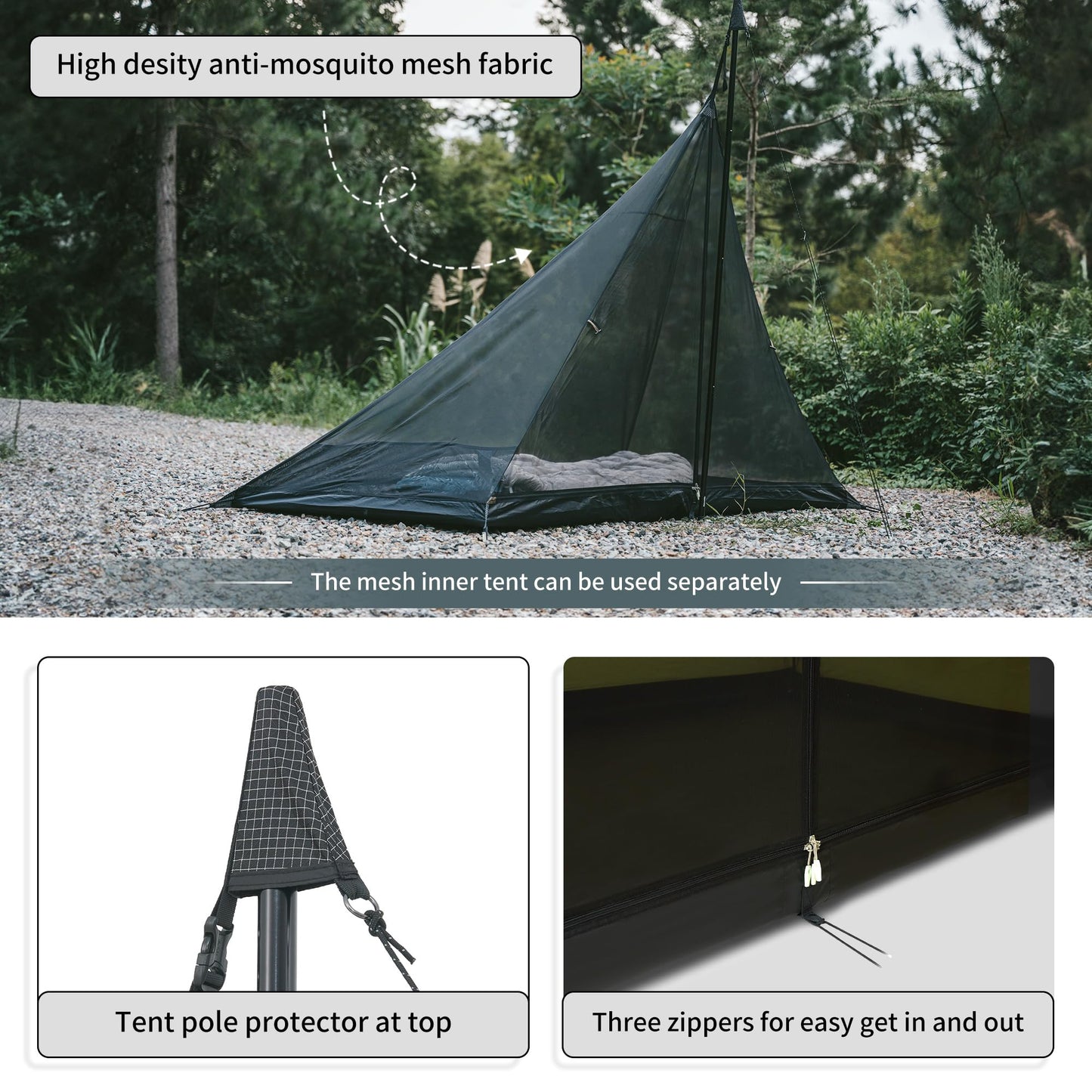 Naturehike Ranch Fire Teepee Tent, 4 Season Hot Tent with Stove Jack, Windproof Waterproof Cold Weather Winter Tents for Camping