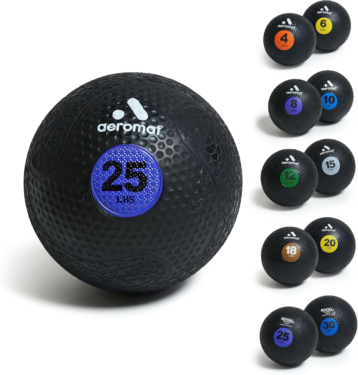 Aeromat Extreme Elite Medicine Balls for Exercise - 10" Diameter Workout Ball, Weighted Balls for Exercise, Weight Ball, Color-Coded Med Balls