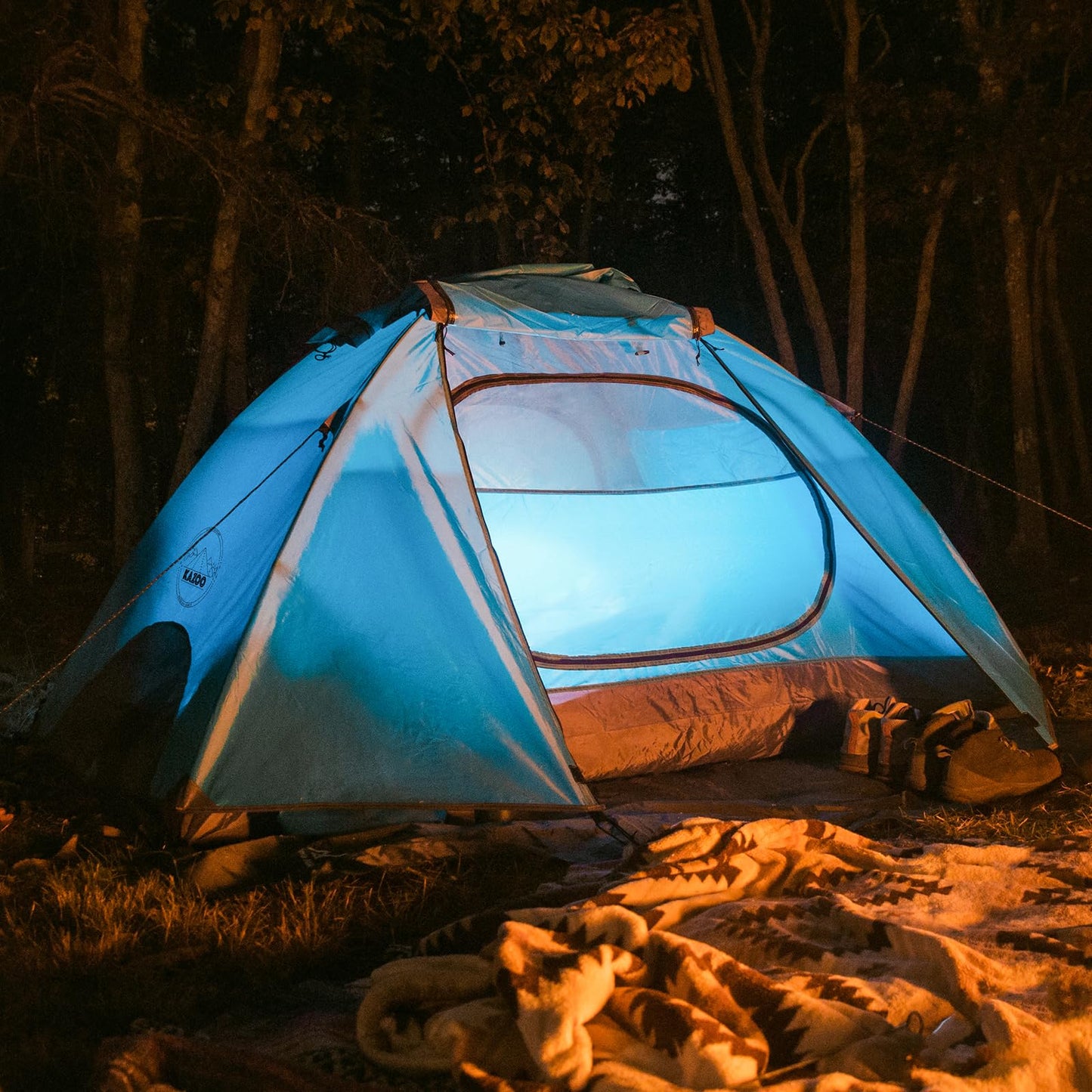KAZOO Waterproof Backpacking Tent 2/3 Person Lightweight Camping Tents 2/3 People Hiking Tents Aluminum Frame Double Layer (2P Blue)